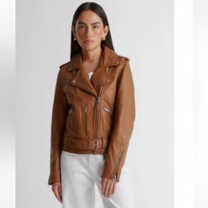 Quince 100% leather Motorcycle jacket in Cognac
